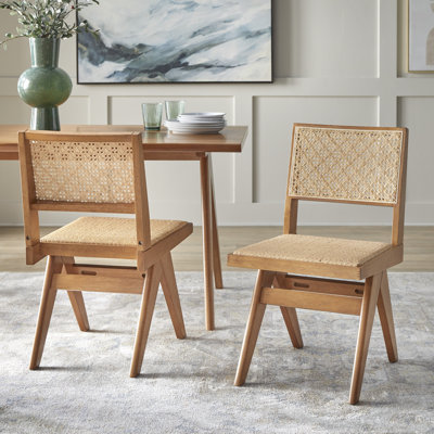 Ensemble de 2 chaises de salle à manger en bois massif