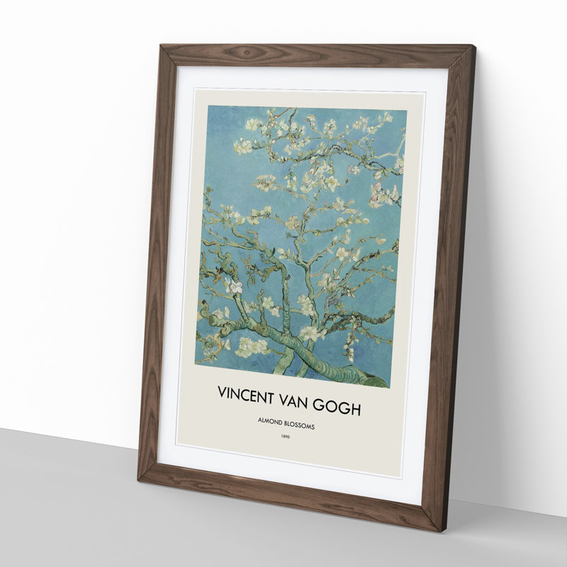 Almond Blossom Brancehs Vol.1 by Vincent Van Gogh - Framed Print, 48cm H x 36cm W x 2cm D, Walnut Framed