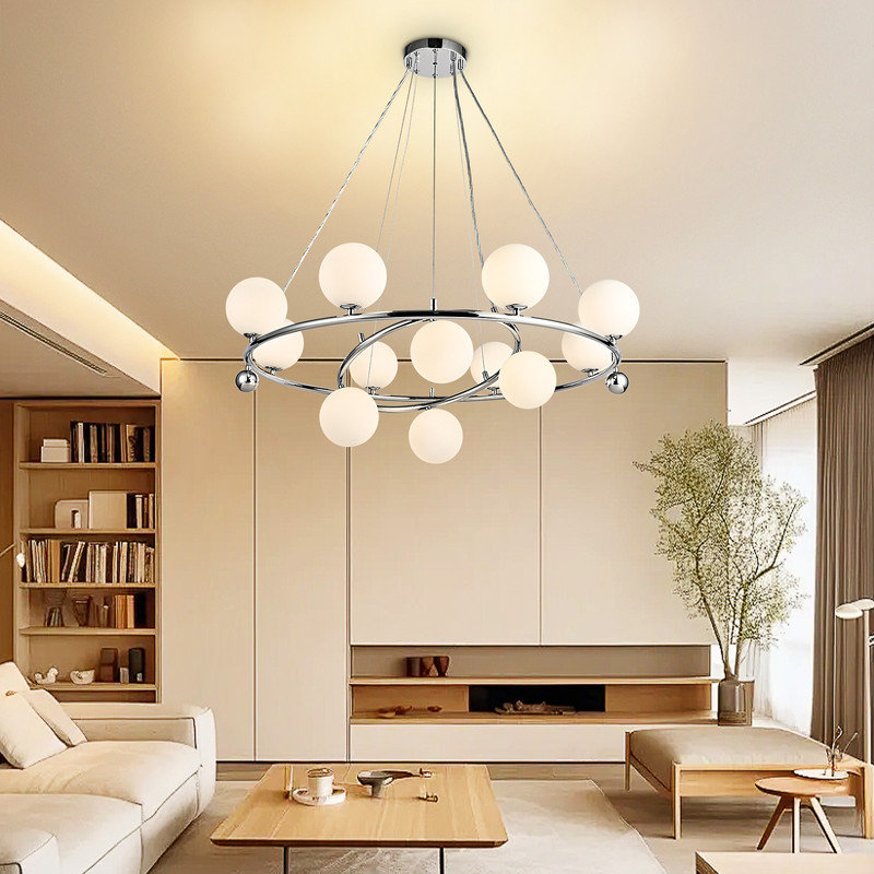 Lustre rond en cristal 35,4 "DEL, 12