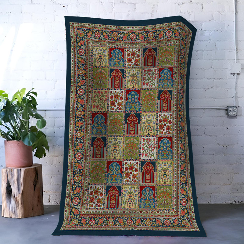 Multi-Colored Traditional Mixed Floral Patterned Decorative Rug, Runner 3'9.81" x 9'10.11"