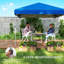 3 X 3m Blue Pop Up Gazebo, Upf 30+ Outdoor Party Tent With 2 Removable Sidewalls, Height Adjustable, Leg Weight Bags And Wheeled Carry Bag For Garden Patio Events