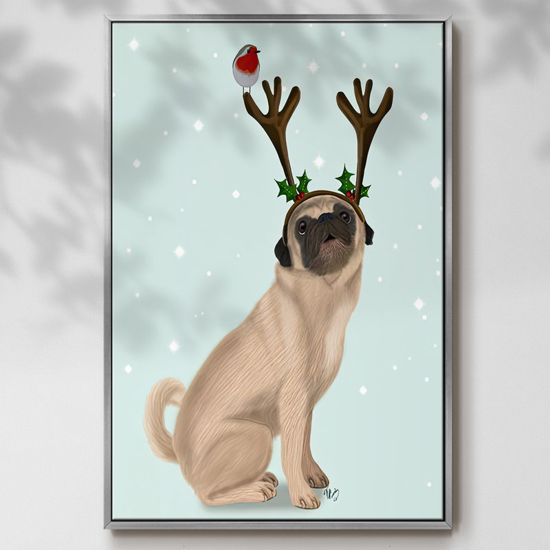 Carlin de Noël avec bois et merle, H 41 po x l 27 po x P 1,5 po, Gris