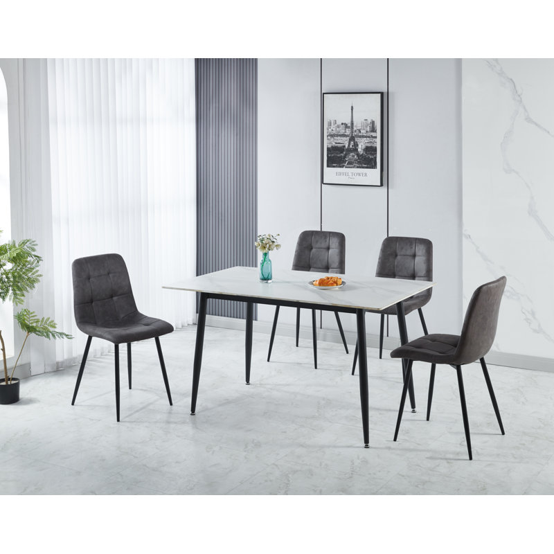 Deitrick Dining Set (4 - Seater Set), Grey