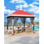 3x3m Double Top Pop Up Gazebo with Mesh Sidewalls, Waterproof Polyester Instant Canopy Shelter with Sandbags for Patio, Backyard, Wedding and Outdoor Party-129599530