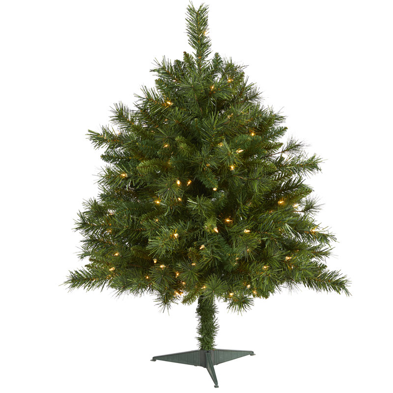 Lighted Artificial Christmas Tree, 3' H