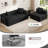 Boneless 117.6-Inch Convertible Folding Sofa Bed, Fixed-Shape Frame Floor Sleeper Sofa, Oversized Modular Sectional Couch With Chenille Upholstery For Living Room-1889925840