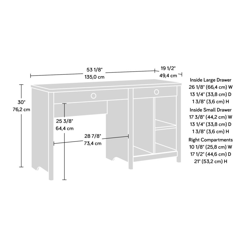 Computer Desk, LIGHT GREY Finish