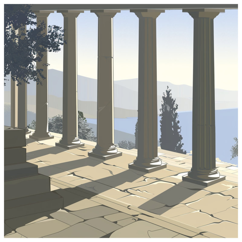 Coussin Columns, coussins double face Architecture, 14 X 14 pouces