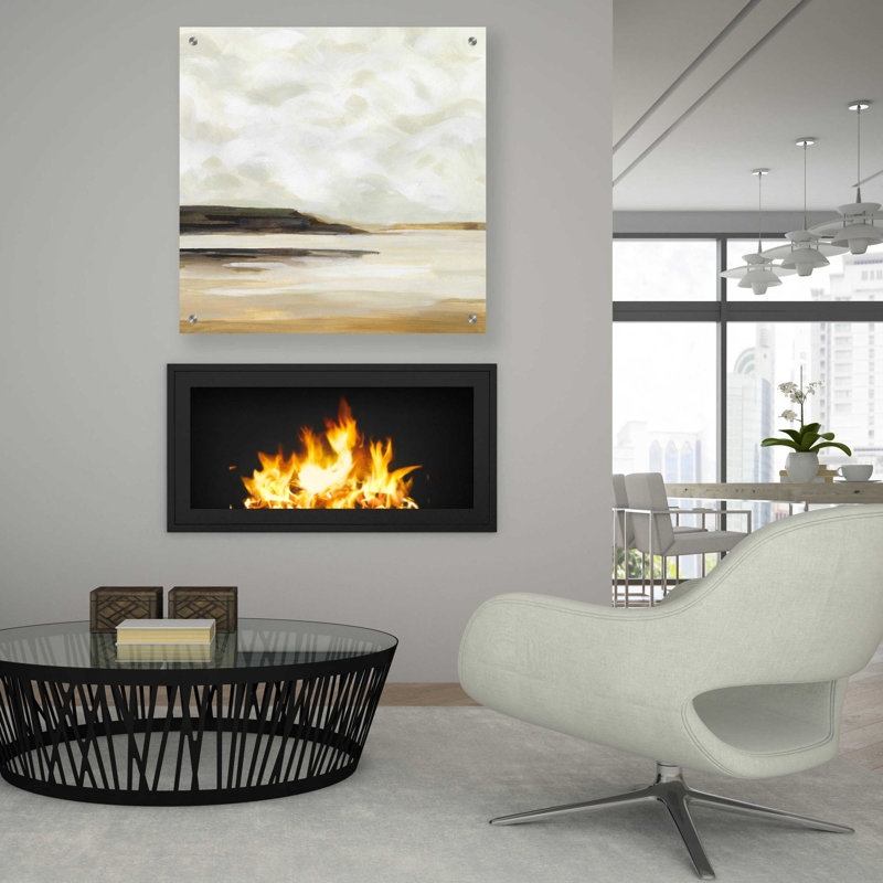 «Cloudy Coast I» par Victoria Borges, art mural acrylique, H 36 po x l 36 po x P 0,2 po