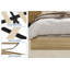 Cadre de lit grand, lit plateforme en bois sans tête de lit, cadre de lit sur pied, support de lattes en bois, aucun sommier requis, Burlywood