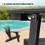 Black Back-Adjustable HDPE Patio Folding Adirondack Chair