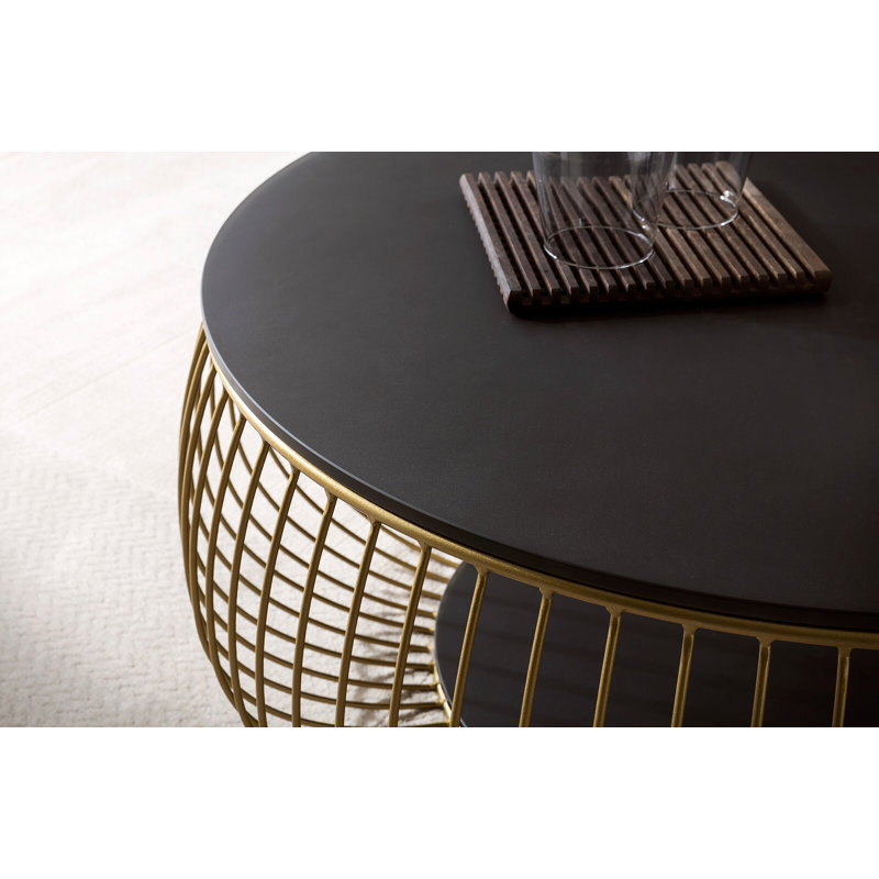 Cherissa Frame Coffee Table, Black, Gold