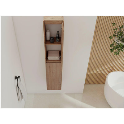 Armoire latérale de salle de bain 12 po, portes à fermeture douce, montage flottant, 00512IMO-00112IMO (KD-Packing)