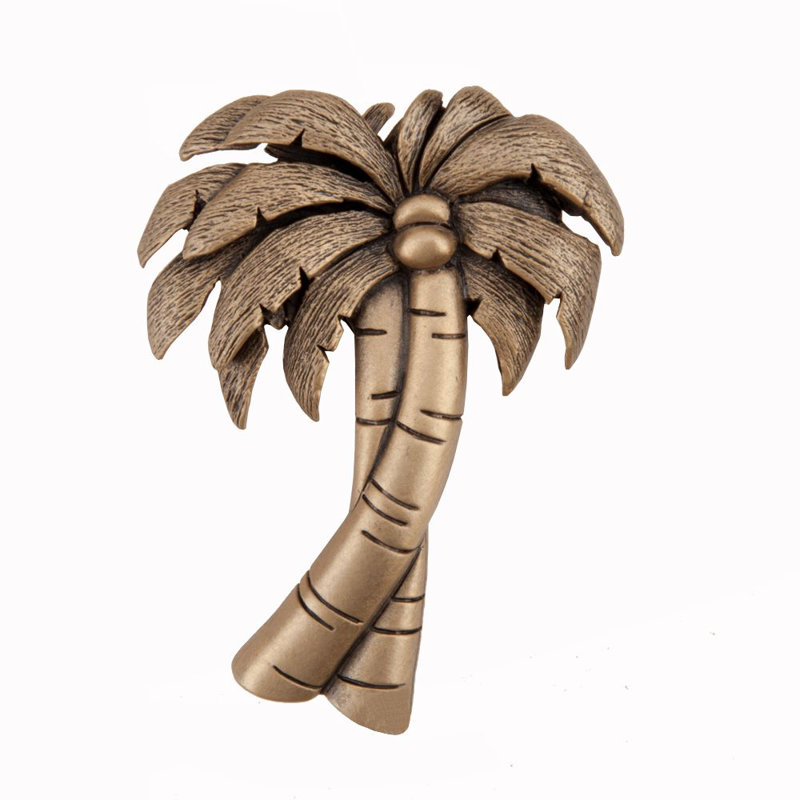 Palm Tree Cabinet Knob, Museum Gold