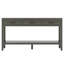 Table de ferme avec 3 tiroirs, console peinte avec tablette inférieure et poignées en fer, table de canapé minimaliste-1725165986