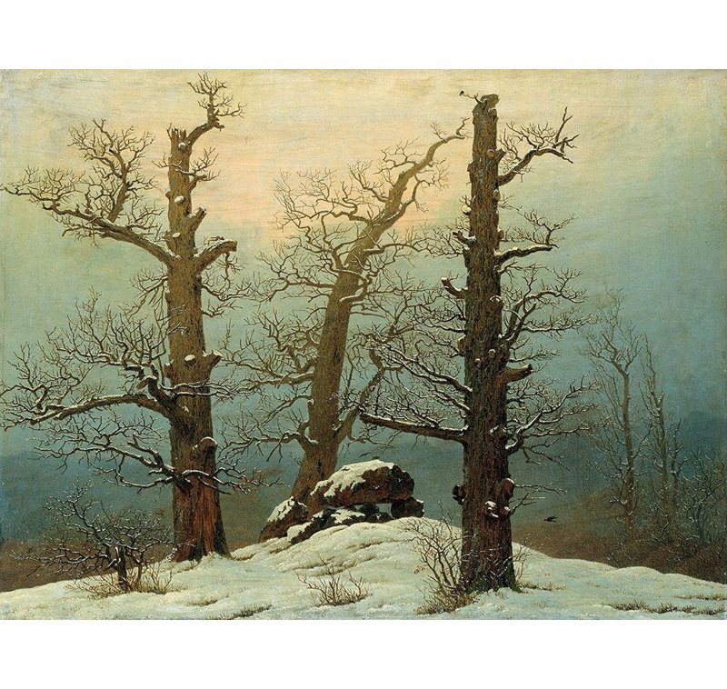 «Red Barrel Studio®», art graphique sur toile tendue par la galerie Caspar David de Berlin: Cairn in Snow, H 36 po x l 46 po