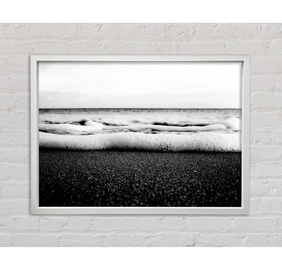 The Ebb Of The Ocean B N W - Einzelbildrahmen Kunstdrucke auf Leinwand