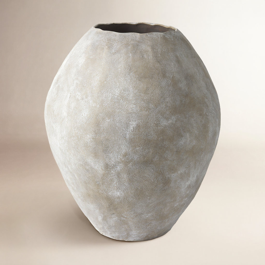 Aisling Ceramic Floor Vase, 27.6" H x 23.4" W x 23.4" D, Tan