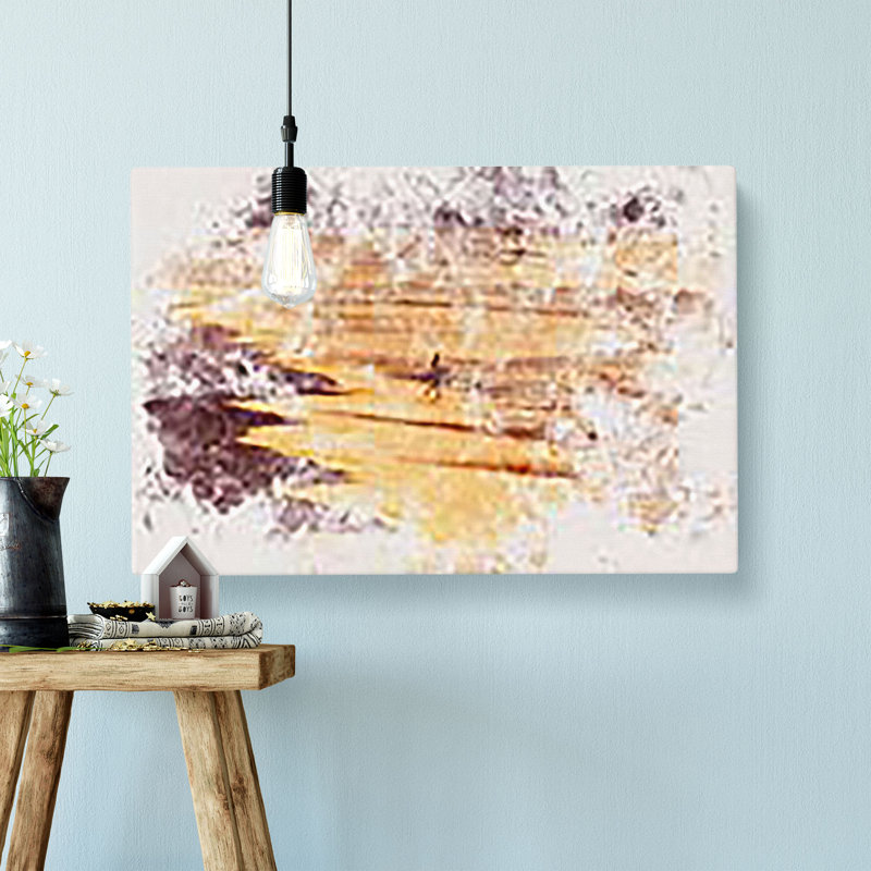 Heading into the Surf Watercolour - Wrapped Canvas, 35cm H x 50cm W x 3cm D
