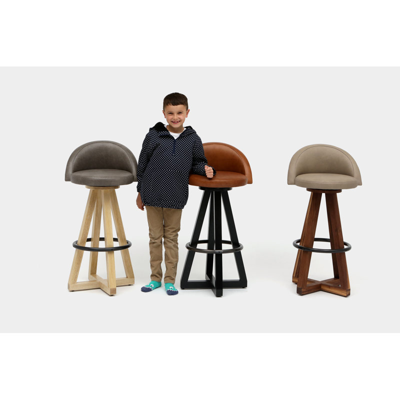 X3 Swivel 38" Bar Stool, Earth, Walnut