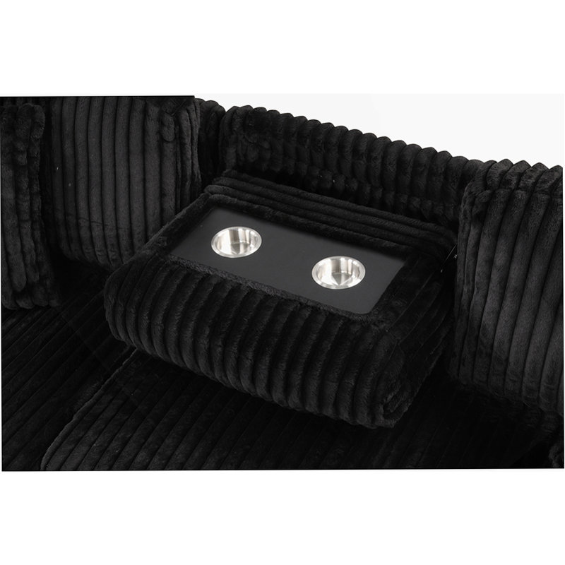 Canapé modulaire moelleux avec canapé-lit en velours, Velours noir