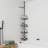 Corner Shower Organizer, Standing Corner Shelf, Adjustable 4 Tier Bath Storage Rack with Hooks