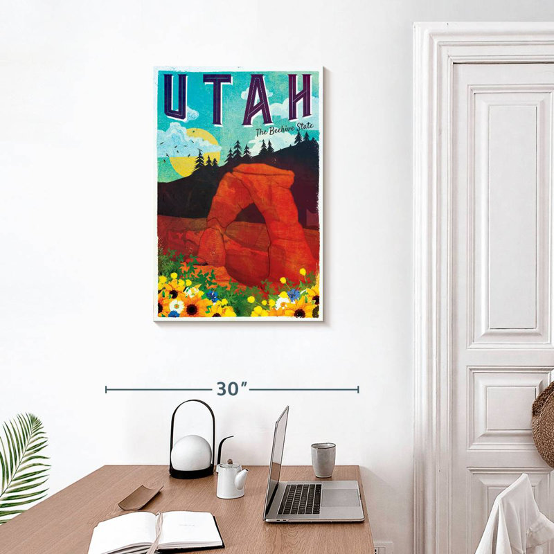 Utah The Beehive State, H 30 po x l 20 po