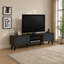 Meuble télé contemporain en faux bois avec étagères et placards