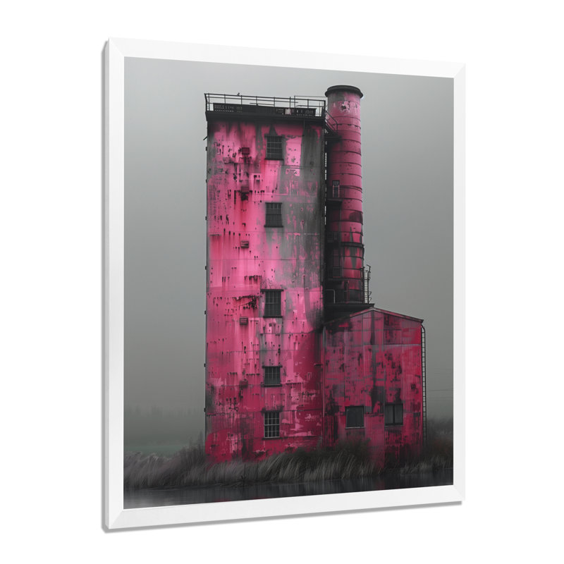 Photo de moulin rose rose, Cadre simple blanc, bois massif, H 34 po x l 44 po