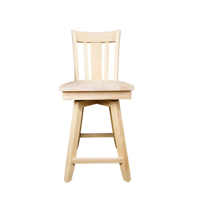 Kervens Swivel Solid Wood Counter Stool