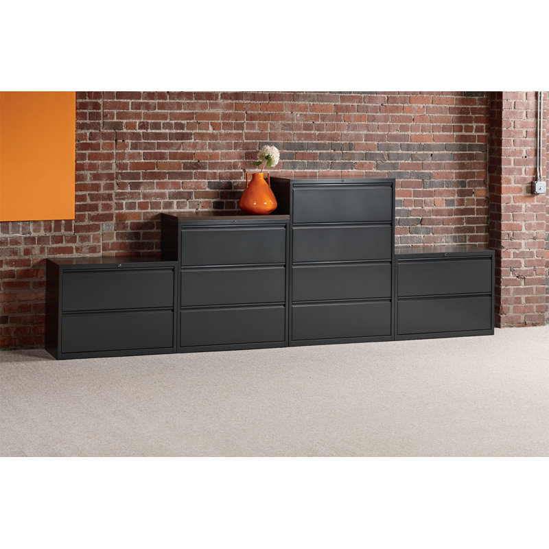 36'' Wide 2 -Drawer Steel File Cabinet, Black