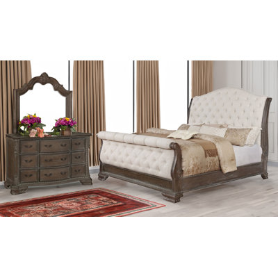 Saritoga Upholstered Sleigh 3 Piece Bedroom Set -  Canora Grey, F9FE1185C6DF4524B5E2B01700A3BF4C