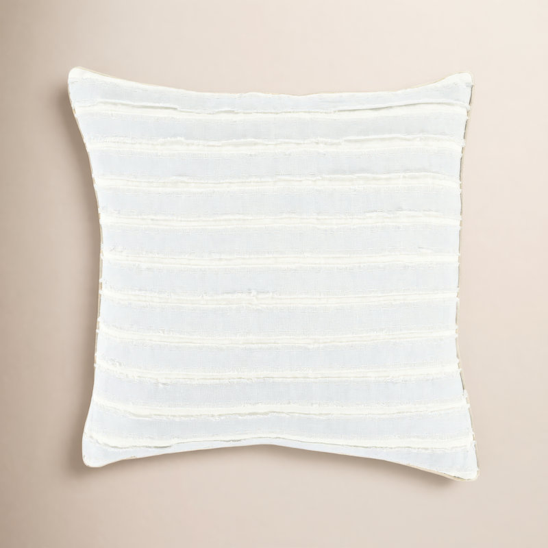 Housse de coussin en lin Lorena, H 22 po x l 22 po x P 4 po, Bleu ciel, Polyester