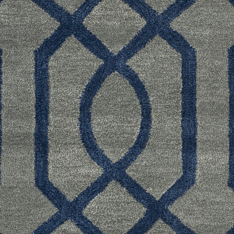 Deedre Hand Tufted Wool And Viscose Geometric Rug, Rectangle 2' x 3'