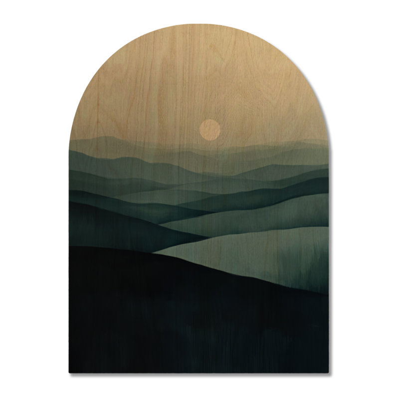 Pale Sun Ridges II - Décoration murale en bois arqué aux collines ondulantes, H 24 po x l 18 po, Arche