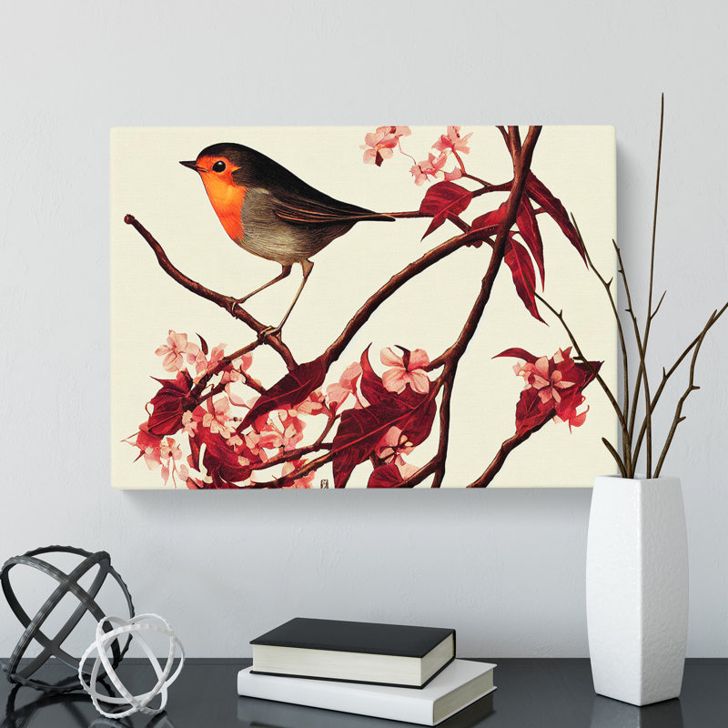 Terrific Robin Bird - Wrapped Canvas, 35cm H x 50cm W x 3cm D