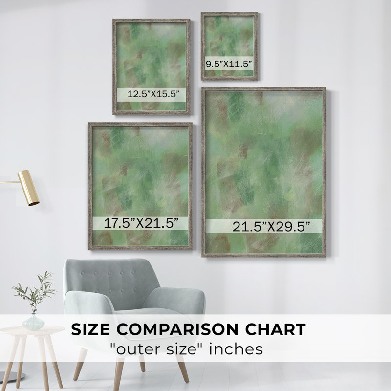 Green Shadows I Framed Print - Solid Wood, 15" H x 12" W