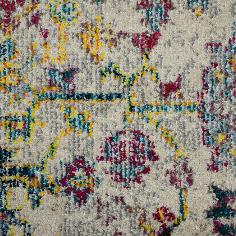 Rectangular Gray Synthetic Stain-Resistant Area Rug