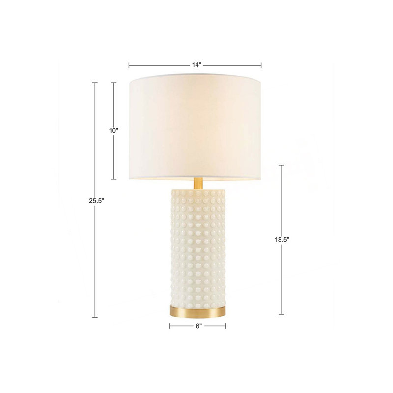 Lampe de table texturée à pois