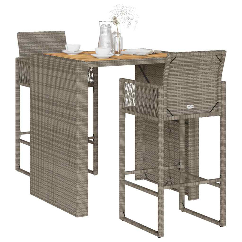 Latitude Run Bar Set with Wicker/Rattan Frame