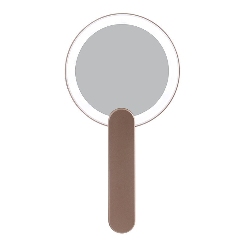 Miroir de maquillage rond Iry, Or rose