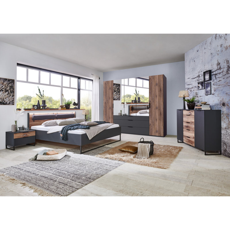 Arielle 5 Door Manufactured Wood Wardrobe, White/Brown