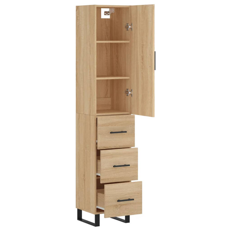 Micquel 1 Door Manufactured Wood Wardrobe, Sonoma Oak