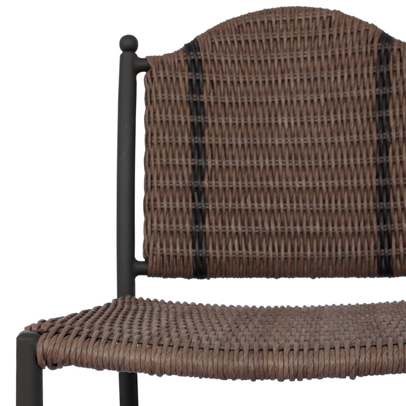 Abel Outdoor Dining Side Chair, Tanned Weave