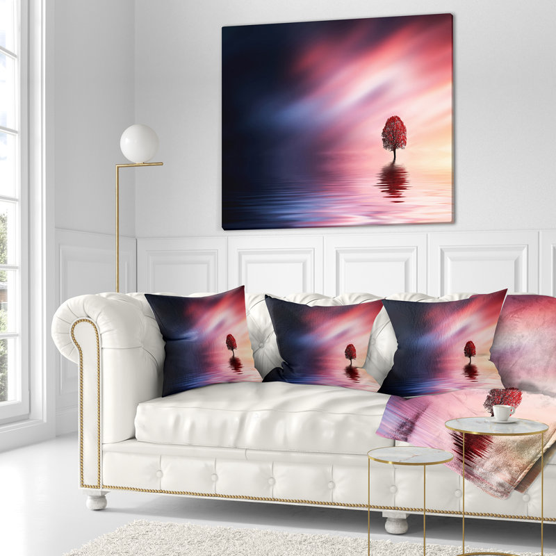 Coussin Astonish Lonely Tree with Birds, 16 po x 1 po, Coussin décoratif