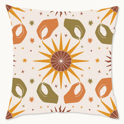 Coussin décoratif intérieur / extérieur en polyester Retro Hands