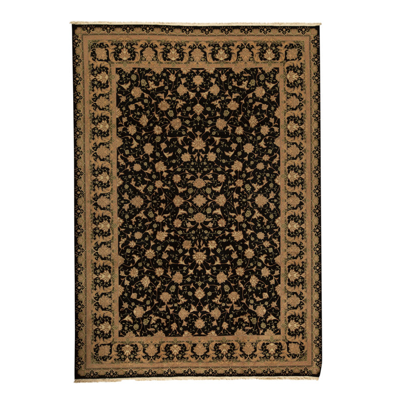 Hand-Knotted High-Quality Black Area Rug