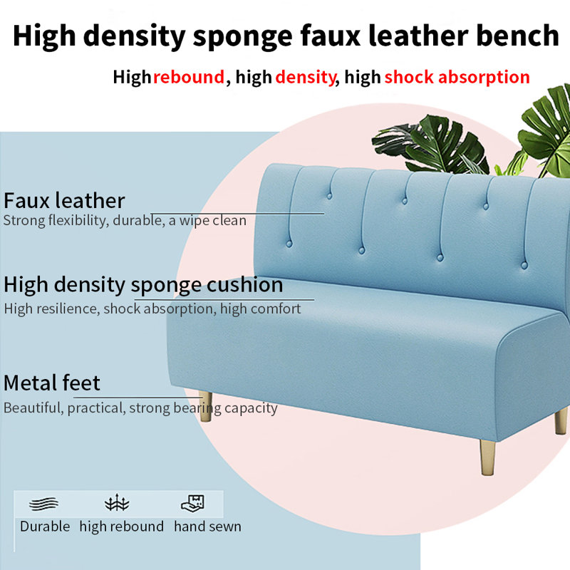 Restaurant Dessert Shop Burger Shop Cafe Bench Faux Leather Upholstered Bench