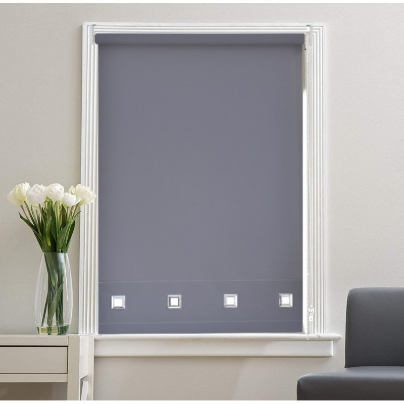 Premium Square Eyelet Roller Blinds – Light Control & Privacy Window Shades, 165 cm L x 120 cm W, Charcoal