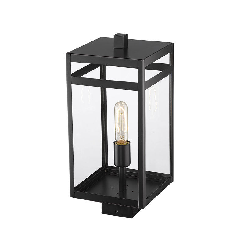 Tête de lanterne câblée noire à 1 lumière Sylmar, H 17,5 po x l 7,5 po x P 7,5 po